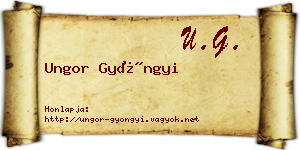 Ungor Gyöngyi névjegykártya